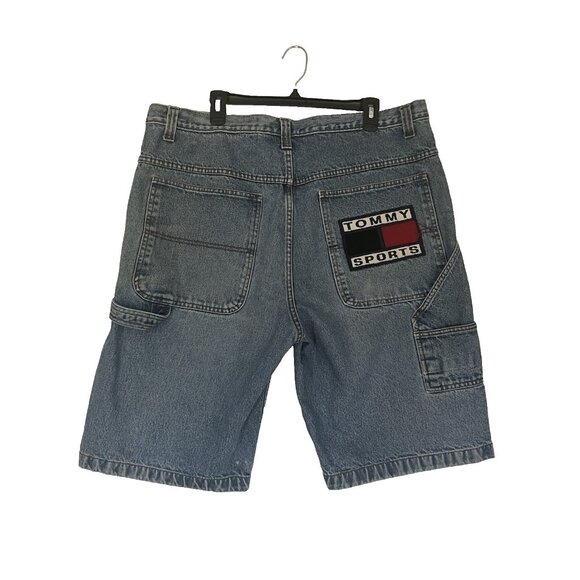 Vtg 90's Tommy Hilfiger DESTROYED GRUNGE CARPENTER PAINTER BAGGY Shorts Men 42 - Picture 1 of 15